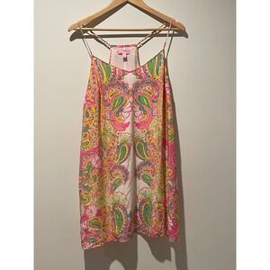 Lilly Pulitzer Silk Dusk Dress in Hotty Pink Double Trouble